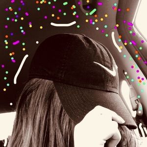 A black and white Nike hat